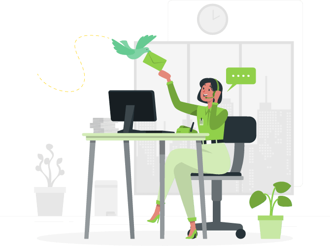 Ilustración de atención y soporte al cliente Med Academy
